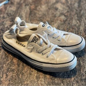 CONVERSE White Slip On Shoreline Knit Low Chuck Shoe 8